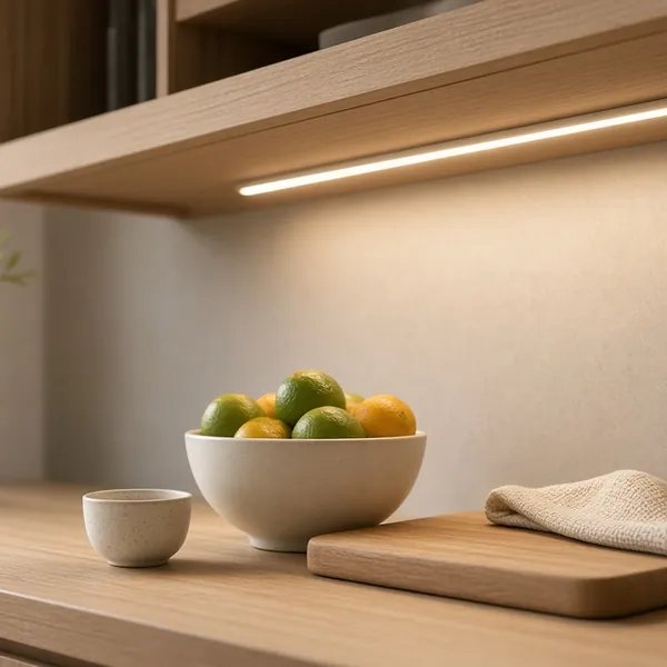 Đèn tủ bếp chiếu sáng gọn đẹp, dễ lắp đặt