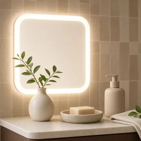 Gương LED phòng tắm – Gương lavabo có đèn hiện đại