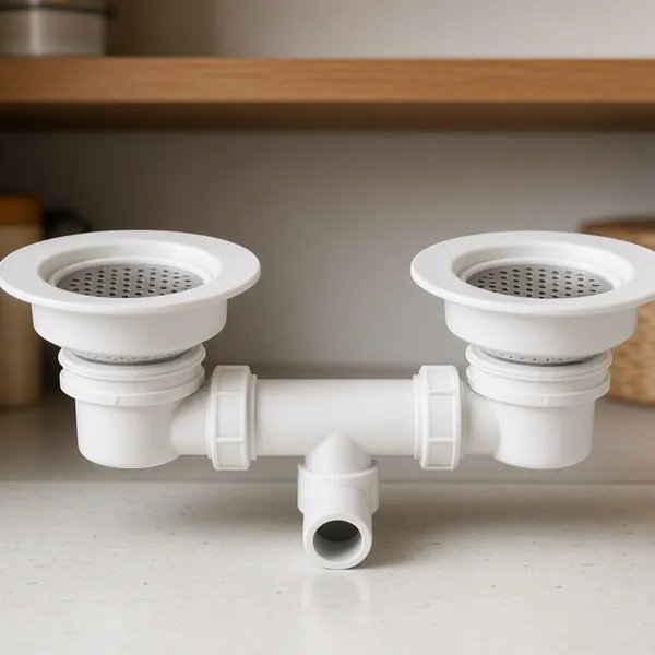 Xả chậu 2 hộc – Hệ thống thoát nước chậu rửa chén đôi