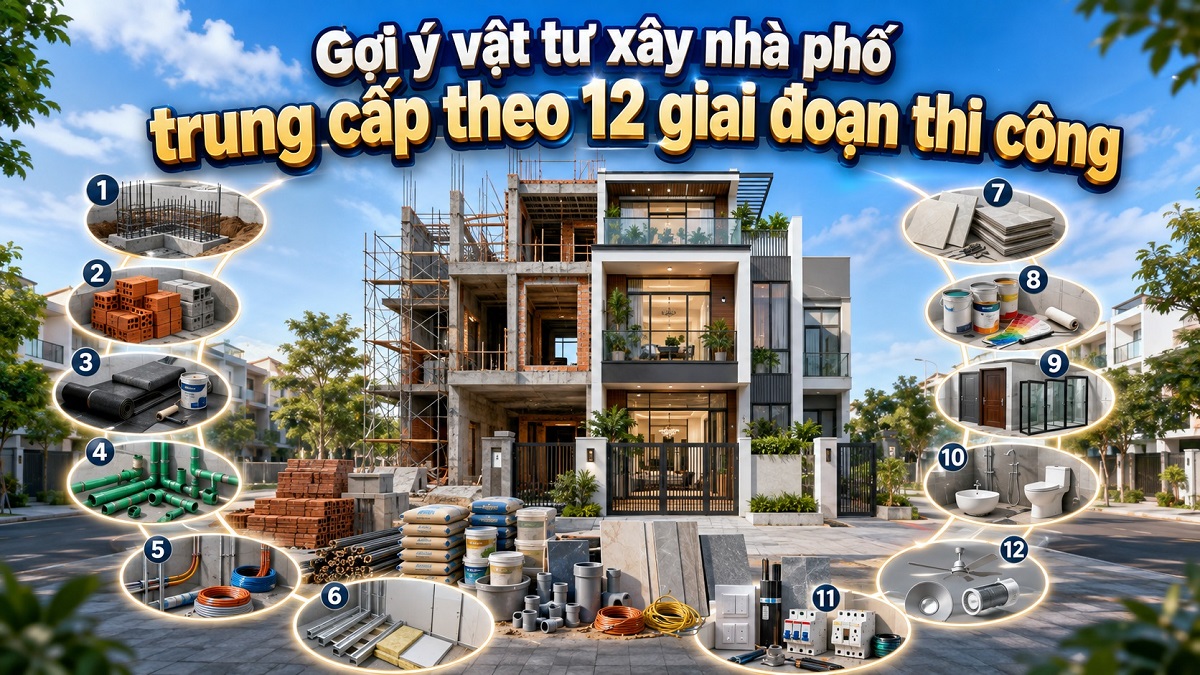 12 giai đoạn mua vật tư nhà phố - Dòng Trung cấp