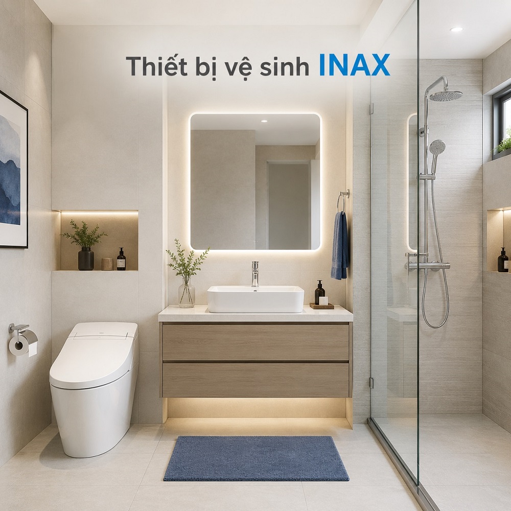 Các loại thiết bị vệ sinh INAX thông dụng cho nhà tắm: Gợi ý seri/model theo hạng mục