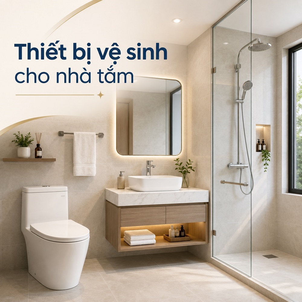 Các loại thiết bị vệ sinh thông dụng cho nhà tắm: Gợi ý theo hạng mục và thương hiệu
