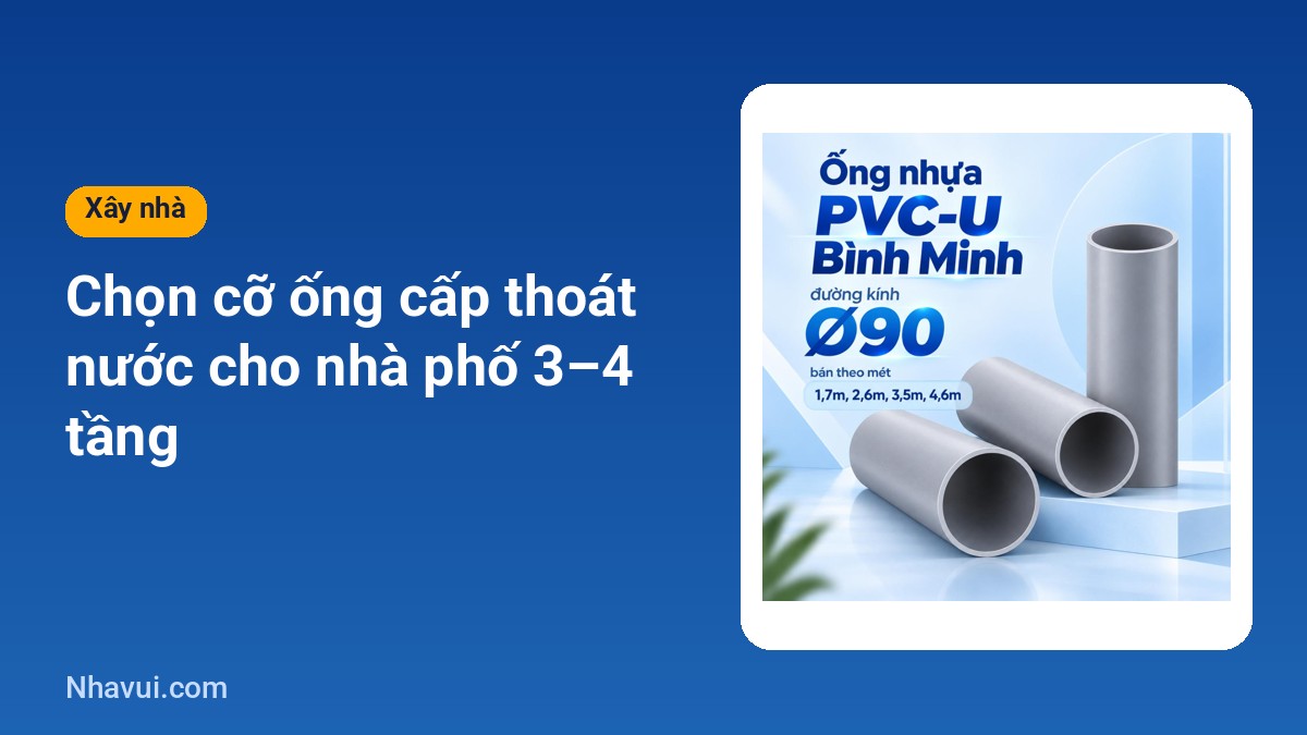 Chọn cỡ ống cấp thoát nước nhà phố 3-4 tầng