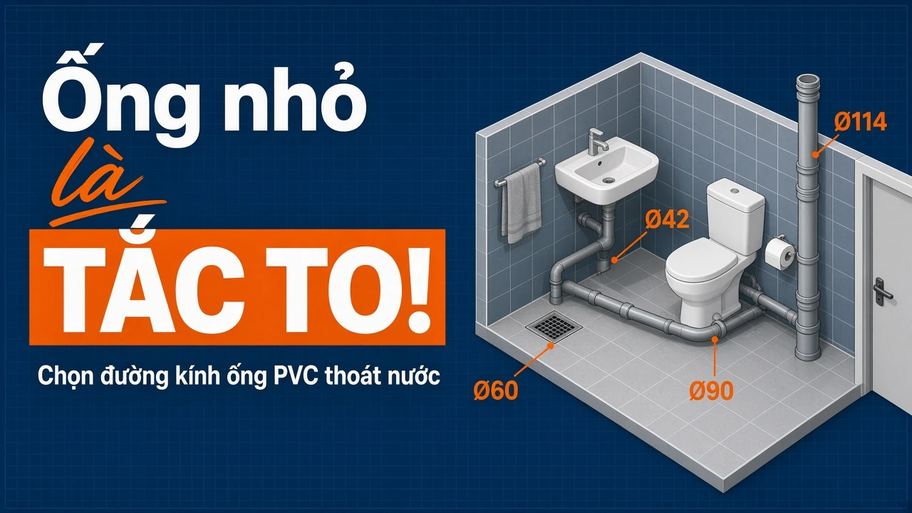 Chọn đường kính ống PVC cho hệ thống thoát nước trong nhà