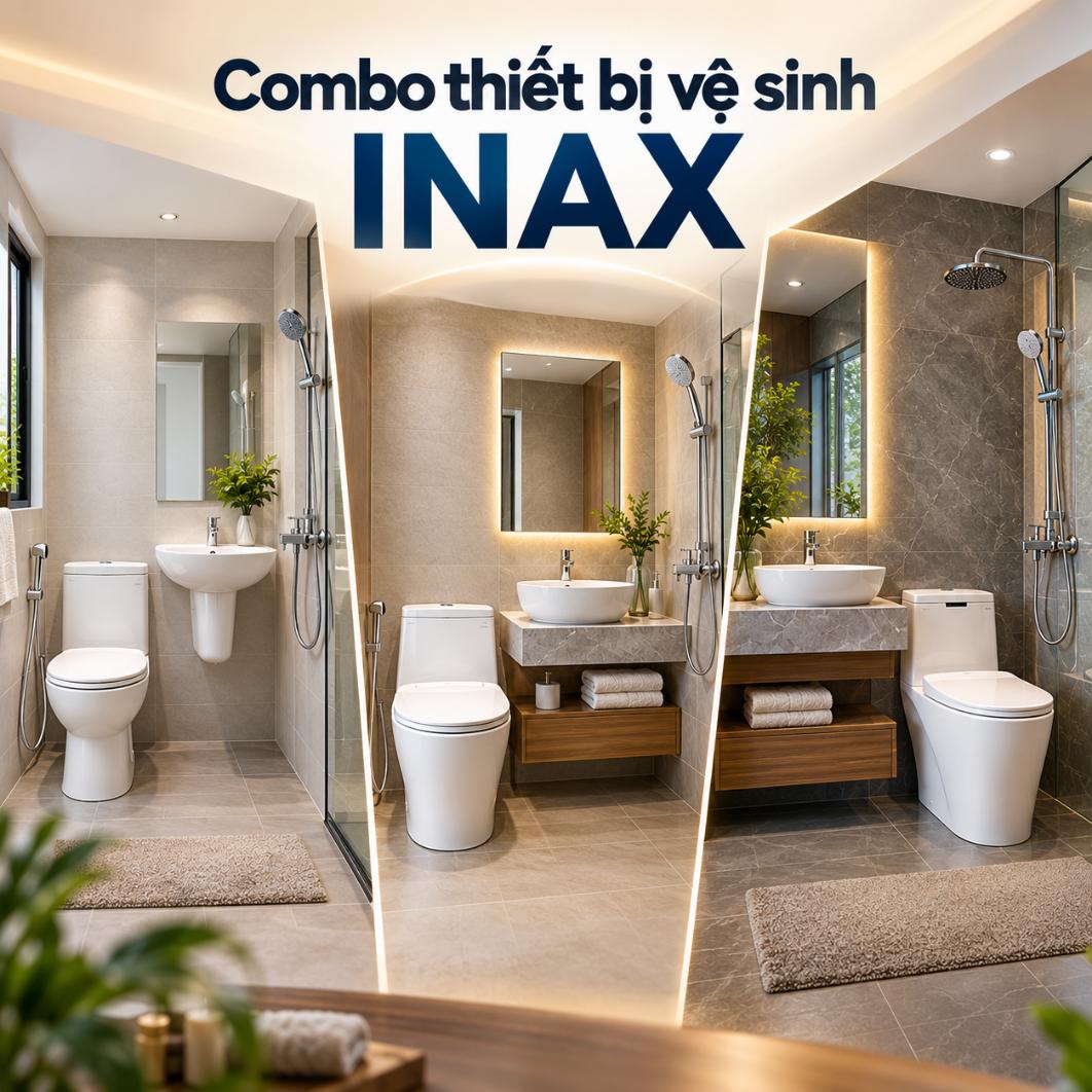 Combo thiết bị vệ sinh INAX cho nhà phố – Tiêu chuẩn, Khuyên dùng & Cao cấp