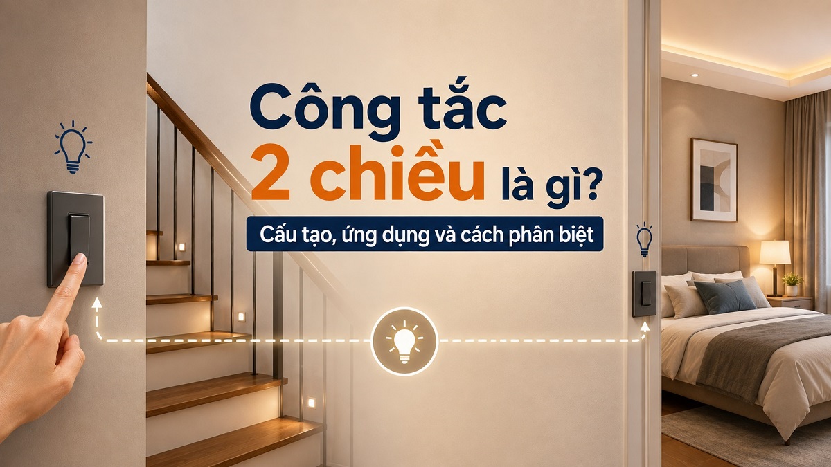 Công tắc 2 chiều là gì? Cấu tạo, ứng dụng và cách phân biệt