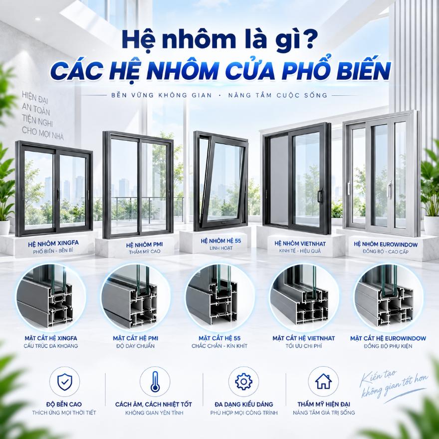 Hệ nhôm là gì? Các hệ nhôm cửa phổ biến hiện nay
