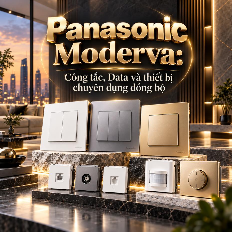 Panasonic Moderva: Công tắc, Data và thiết bị chuyên dụng đồng bộ