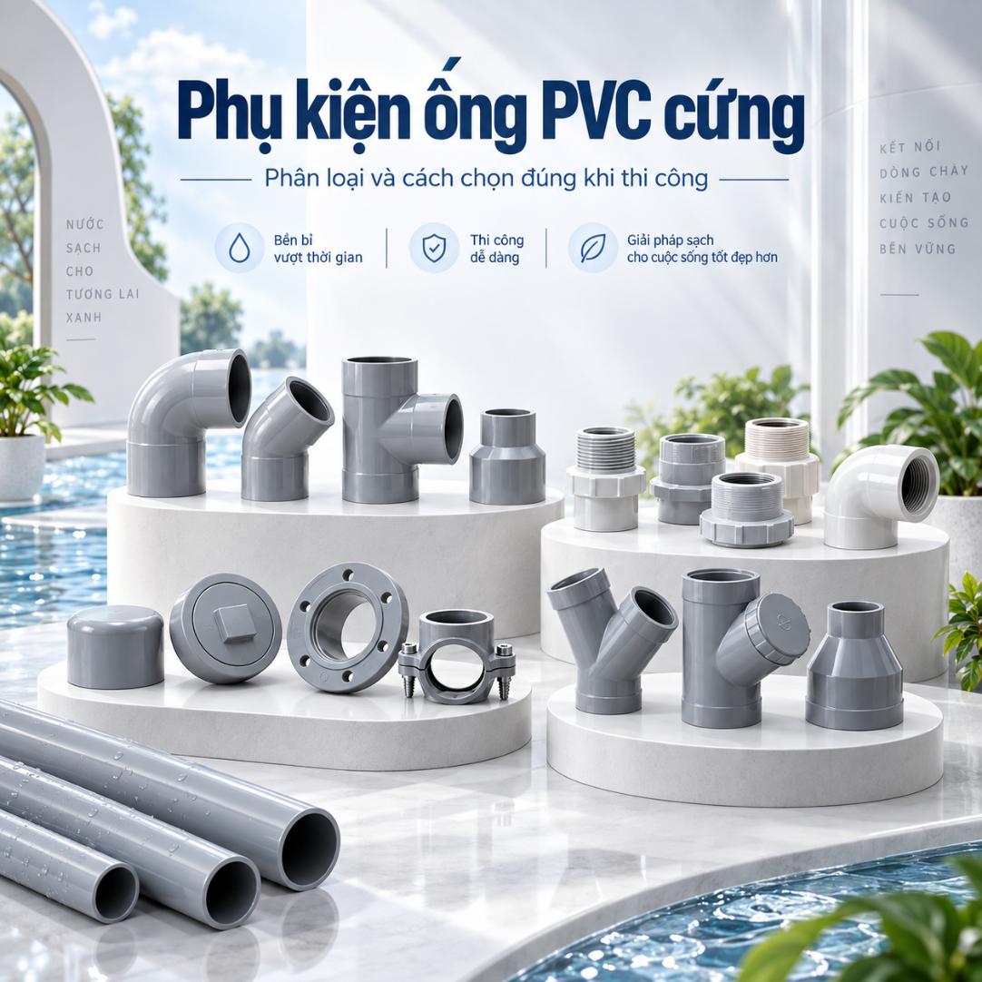 Phụ kiện ống PVC cứng: Phân loại và cách chọn đúng khi thi công