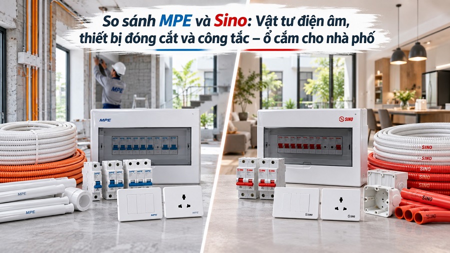 So sánh MPE và Sino: Thiết bị điện nhà phố nên chọn hãng nào?