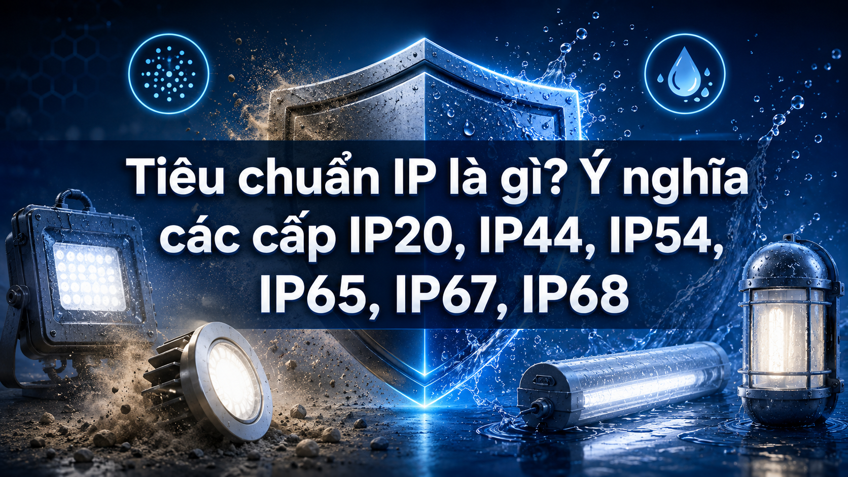Tiêu chuẩn IP là gì? Ý nghĩa các cấp IP20, IP44, IP54, IP65, IP67, IP68