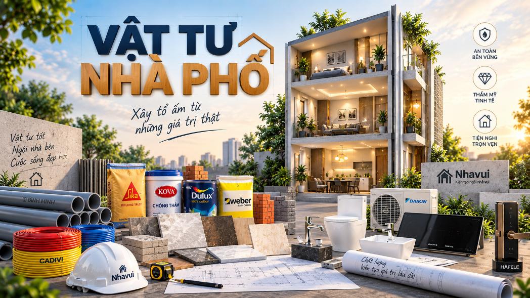 Vật tư nhà phố theo 3 phân khúc – Phổ thông, Trung cấp và Cao cấp