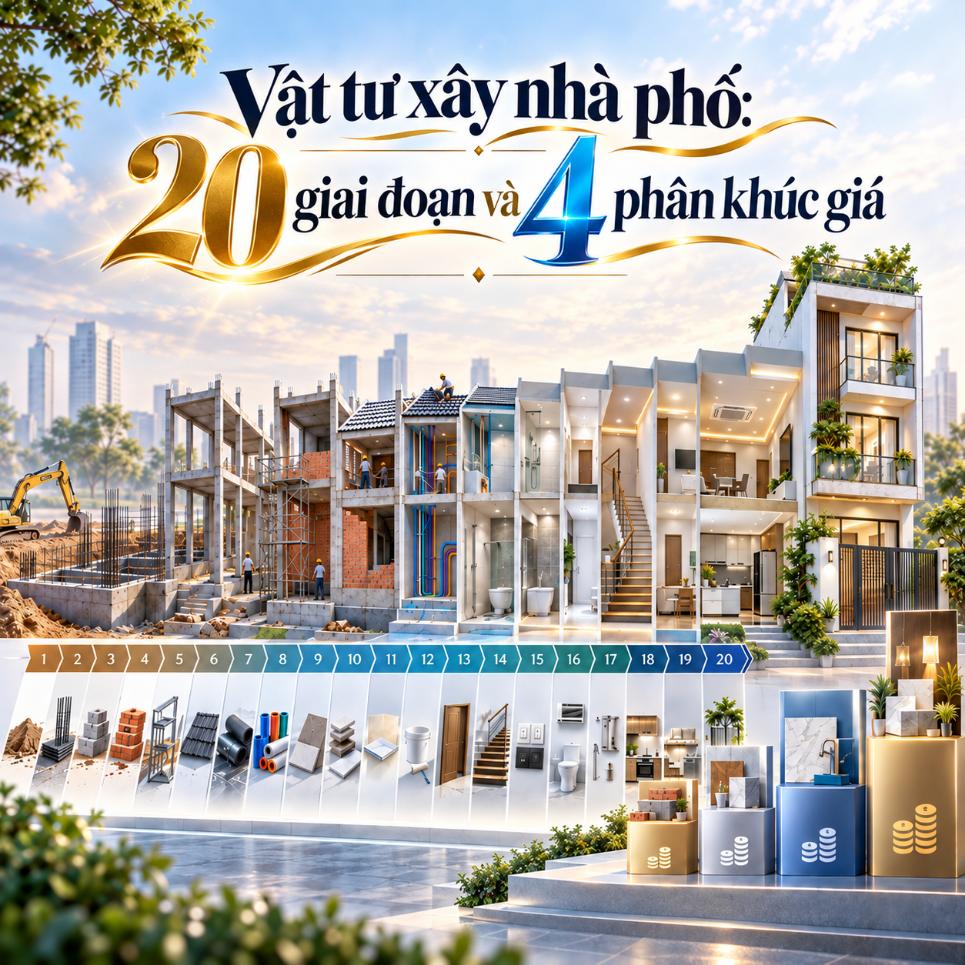 Vật tư theo 20 giai đoạn xây nhà – Chọn đúng, mua đúng lúc