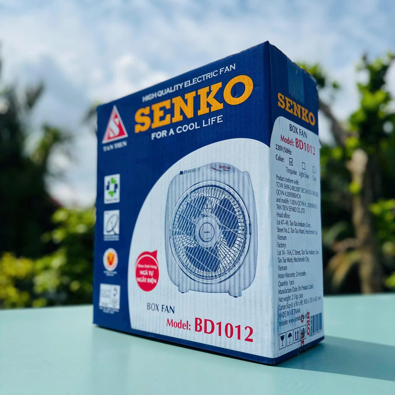 Quạt hộp Senko BD1012 40W 3 cánh màu Kem Môn, Kem Cốm, Kem Xám