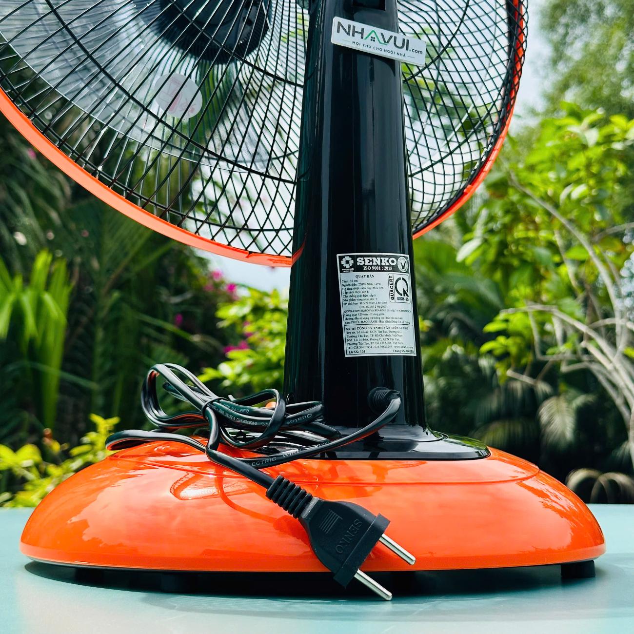 Quạt bàn B4 Senko B1612 47W nút xoáy màu Đen cam, Đen két, Kem môn, Kem cốm