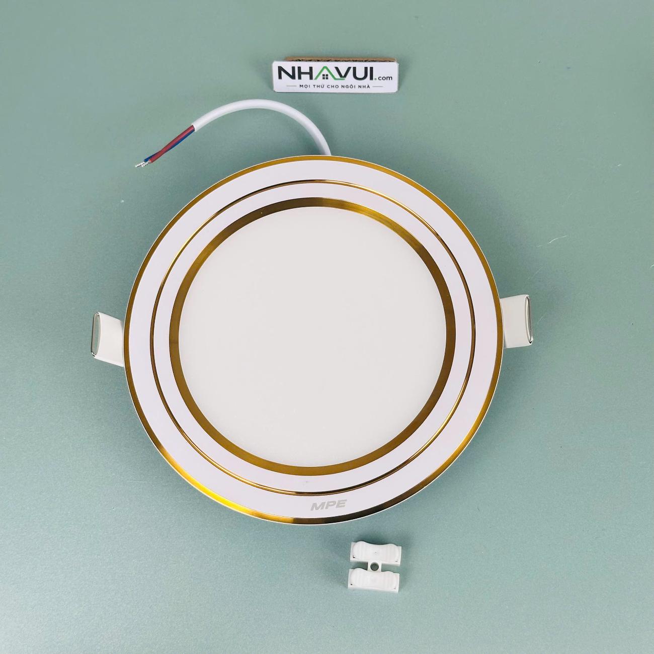 LED Panel tròn âm trần RPL viền vàng 7W–12W