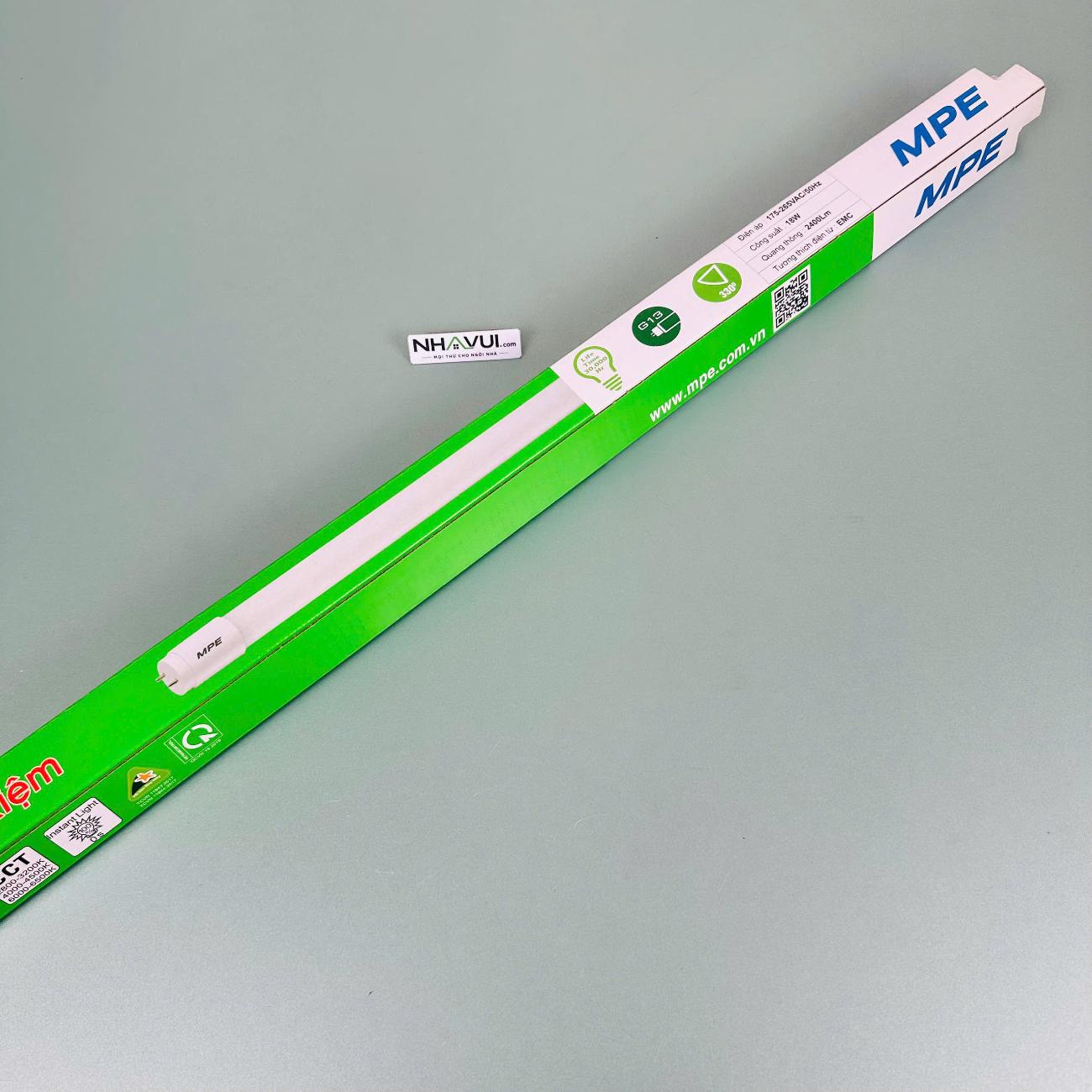 Đèn LED Tube thủy tinh MPE GT8-120 18W 1m2 2400Lm