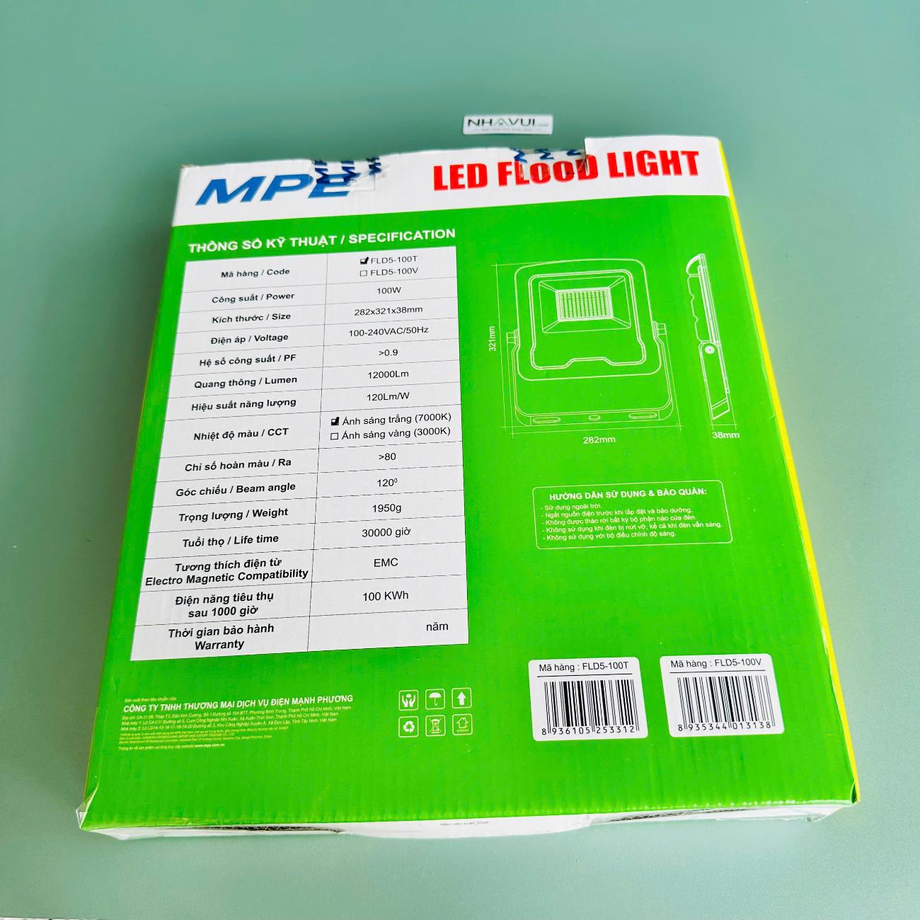 Đèn LED pha MPE Seri FLD5 10W–400W