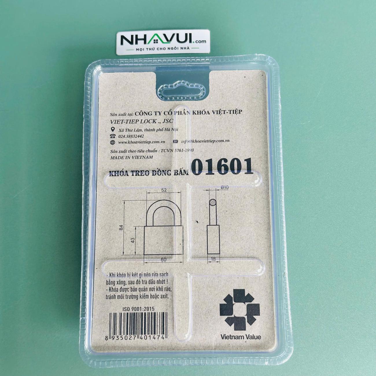 Khóa Việt Tiệp 01601 6 phân bấm