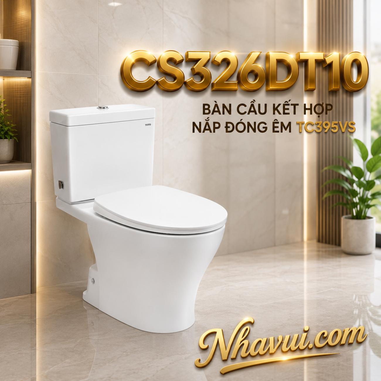 Bàn cầu kết hợp nắp đóng êm TOTO CS326DT10 TC395VS