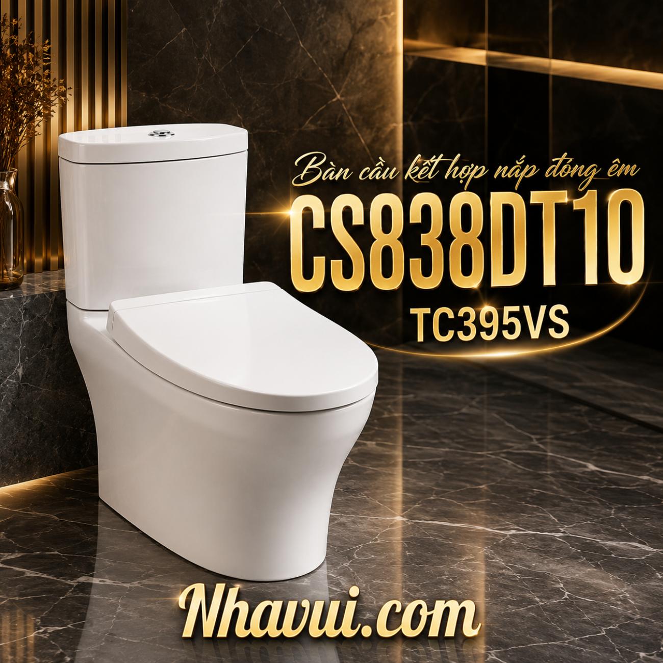 Bàn cầu kết hợp nắp đóng êm TOTO CS838DT10 TC395VS