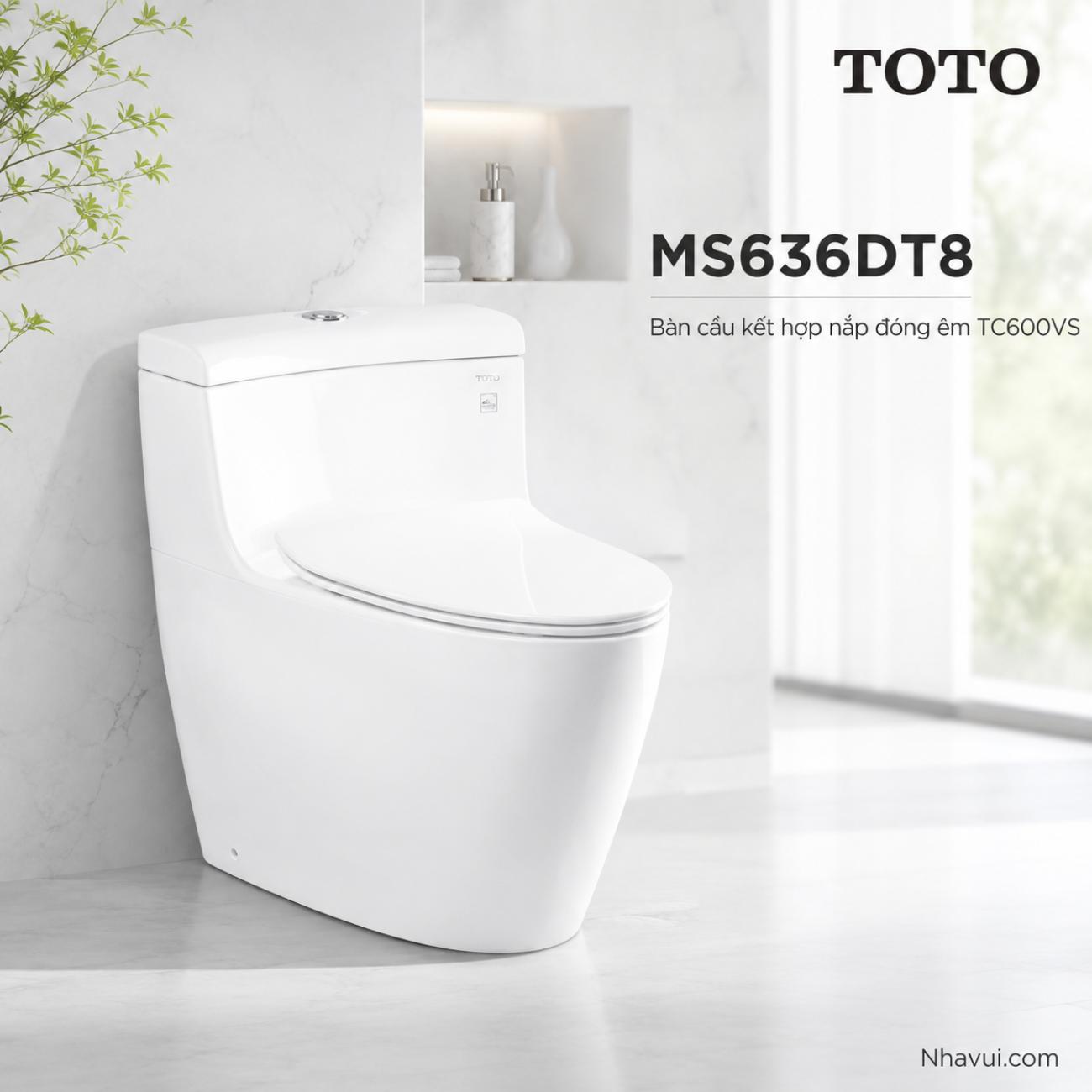 Bàn cầu kết hợp nắp đóng êm TOTO MS636DT8 TC600VS