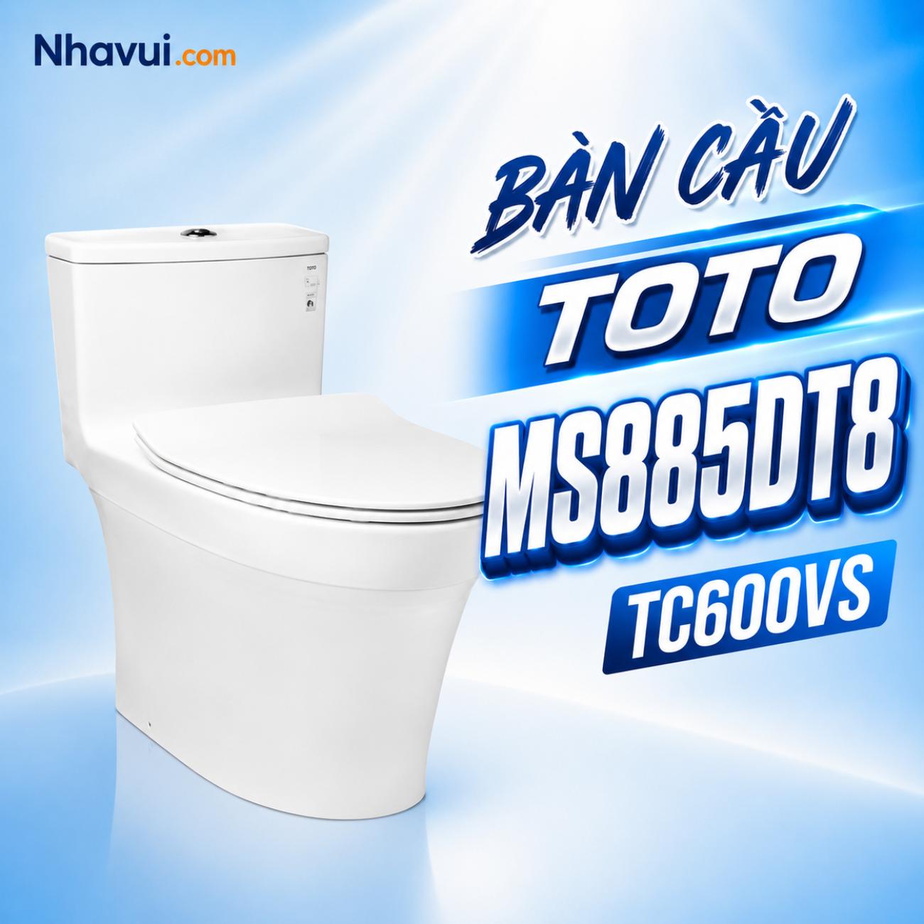 Bàn cầu kết hợp nắp đóng êm TOTO MS885DT8 TC600VS