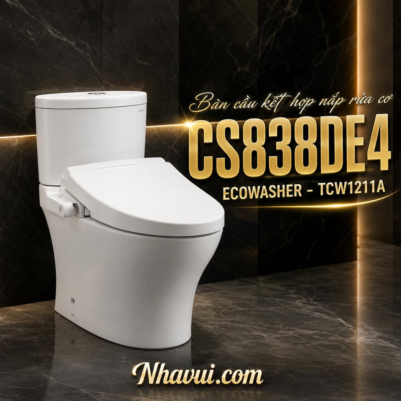 Bàn cầu kết hợp nắp rửa cơ TOTO CS838DE4 ECOWASHER TCW1211A