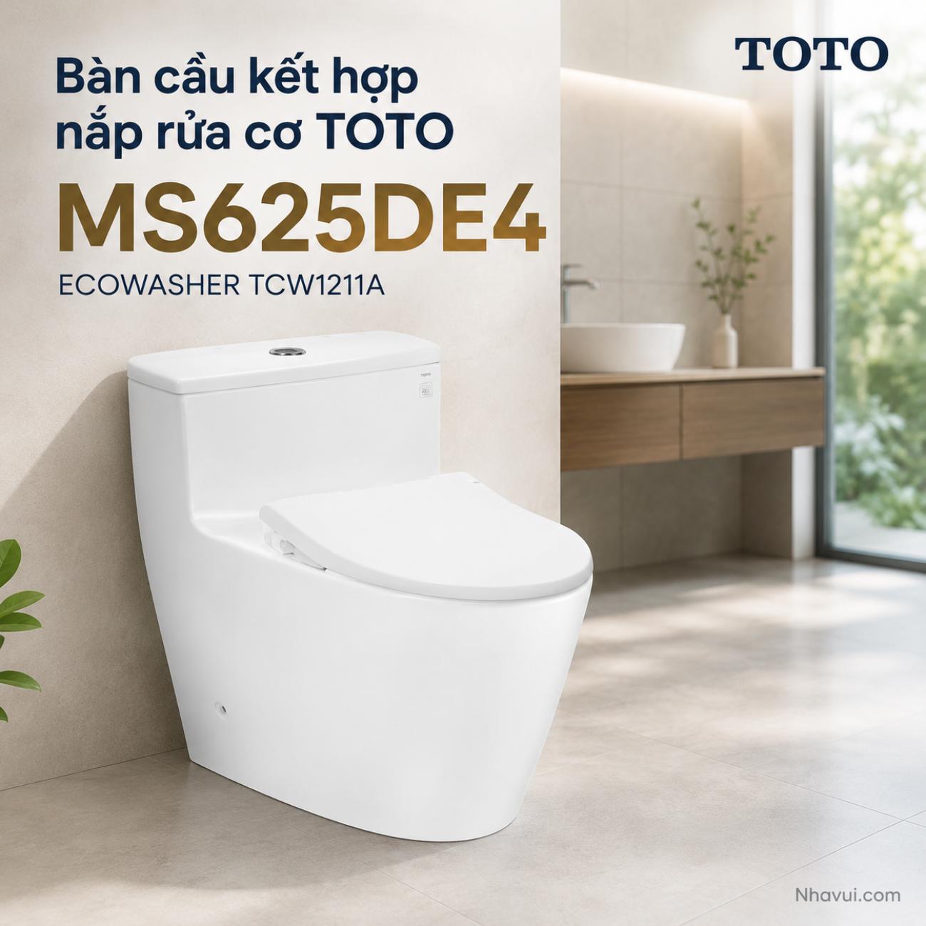 Bàn cầu kết hợp nắp rửa cơ TOTO MS625DE4 ECOWASHER TCW1211A