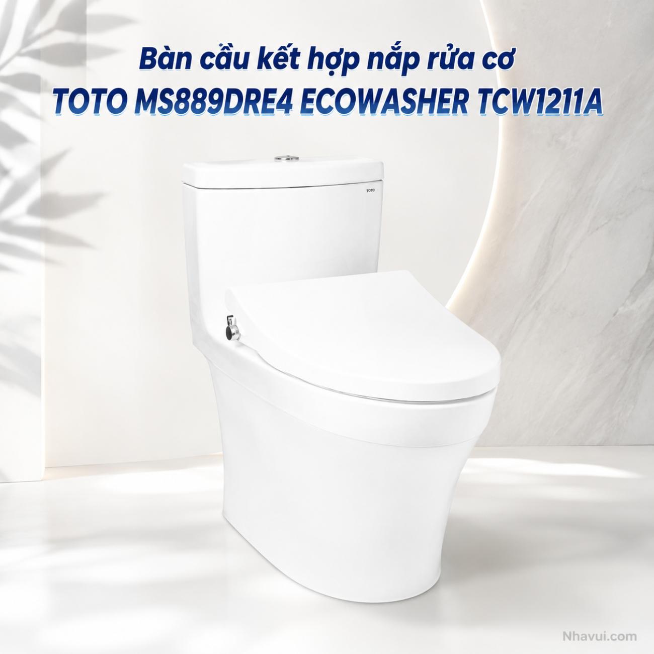 Bàn cầu kết hợp nắp rửa cơ TOTO MS889DRE4 ECOWASHER TCW1211A