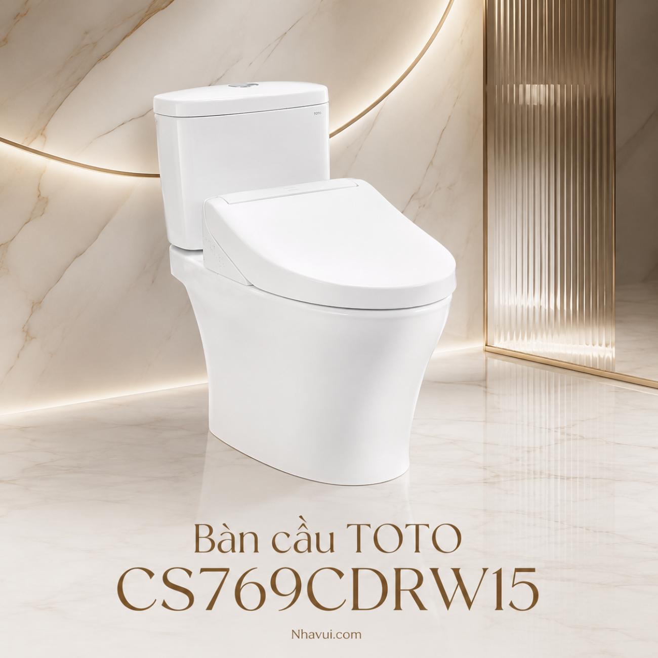 Bàn cầu kết hợp nắp rửa điện tử TOTO CS769CDRW15 WASHLET dòng C5 TCF24460AAA