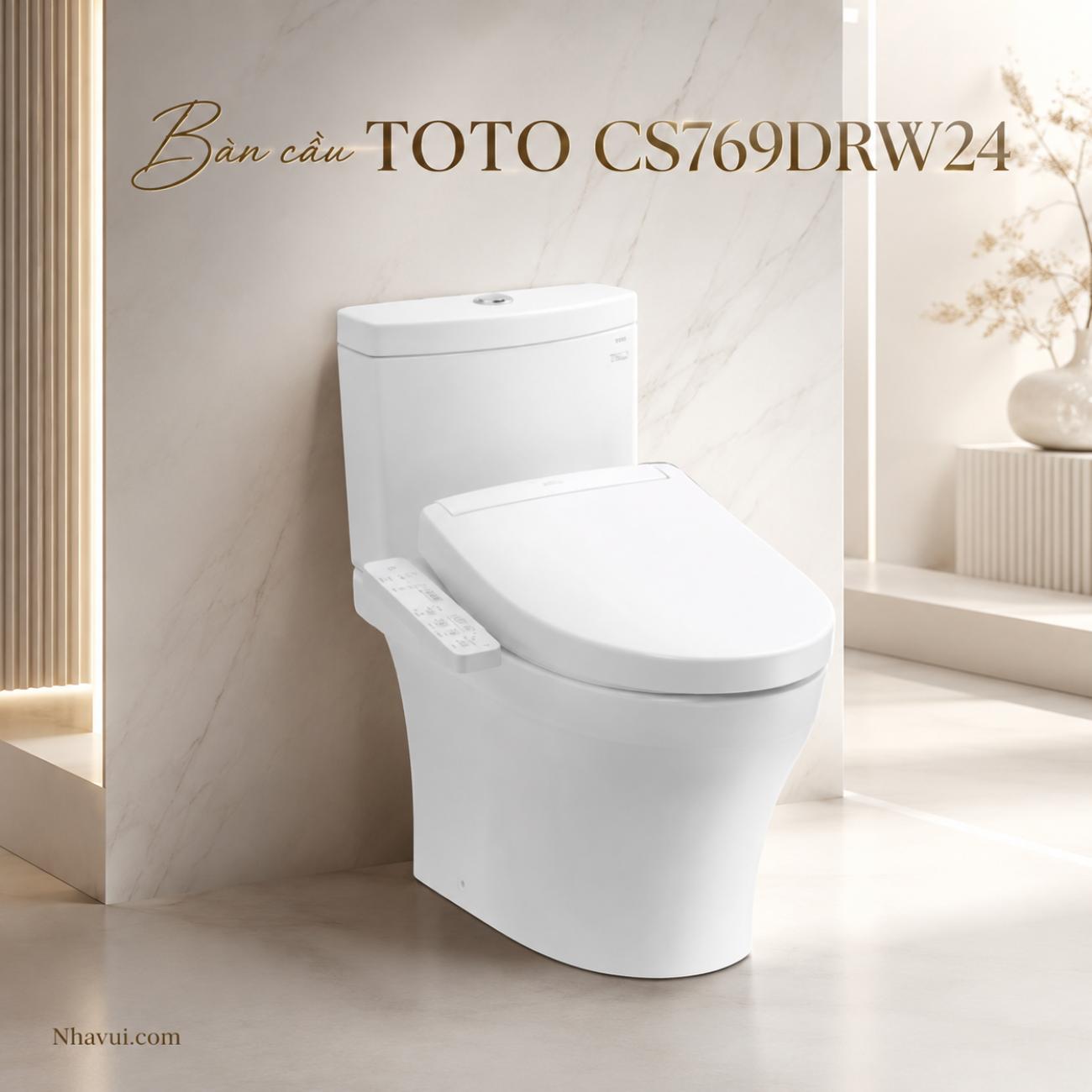 Bàn cầu kết hợp nắp rửa điện tử TOTO CS769DRW24 WASHLET dòng S2 TCF33461GAA