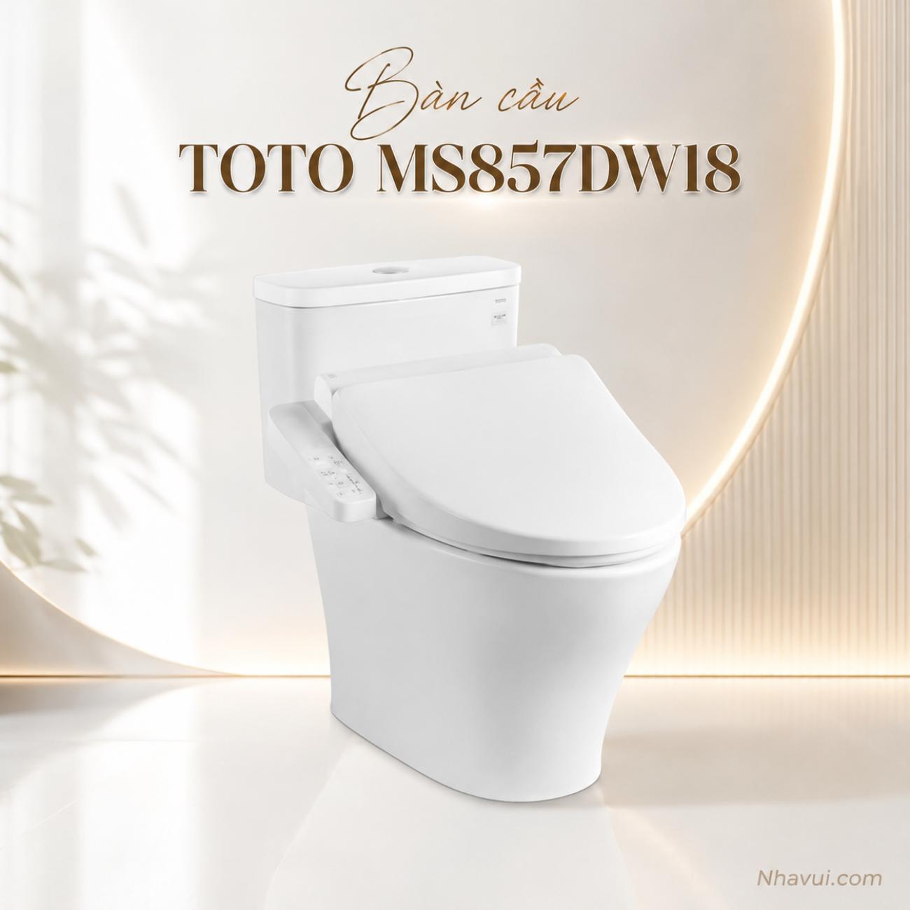 Bàn cầu kết hợp nắp rửa điện tử TOTO MS857DW18 WASHLET C2 cơ bản TCF23710AAA