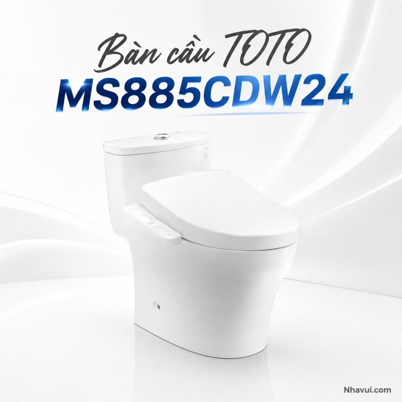 Bàn cầu kết hợp nắp rửa điện tử TOTO MS885CDW24 WASHLET dòng S2 TCF33461GAA