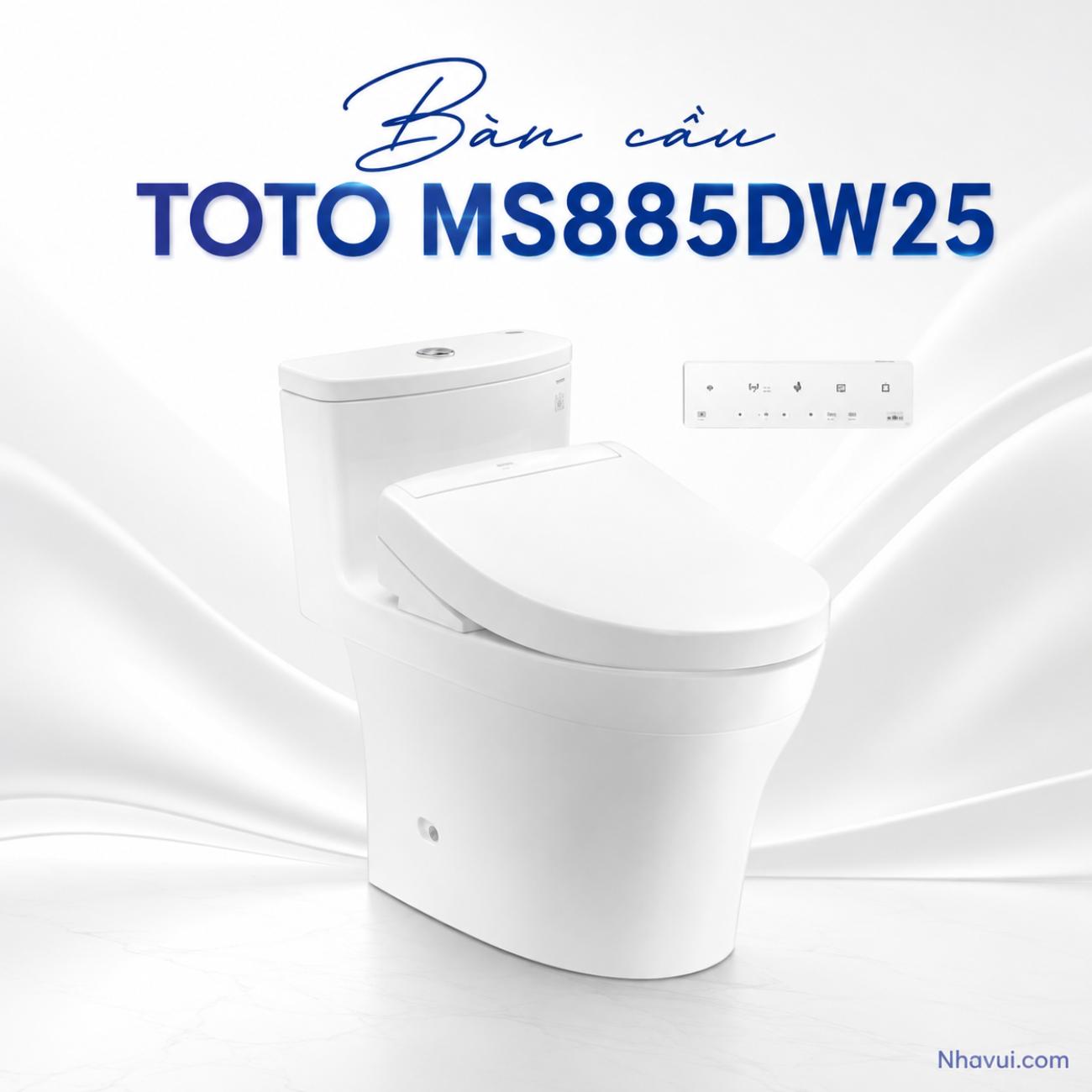 Bàn cầu kết hợp nắp rửa điện tử TOTO MS885DW25 WASHLET dòng S5 TCF34461GAA