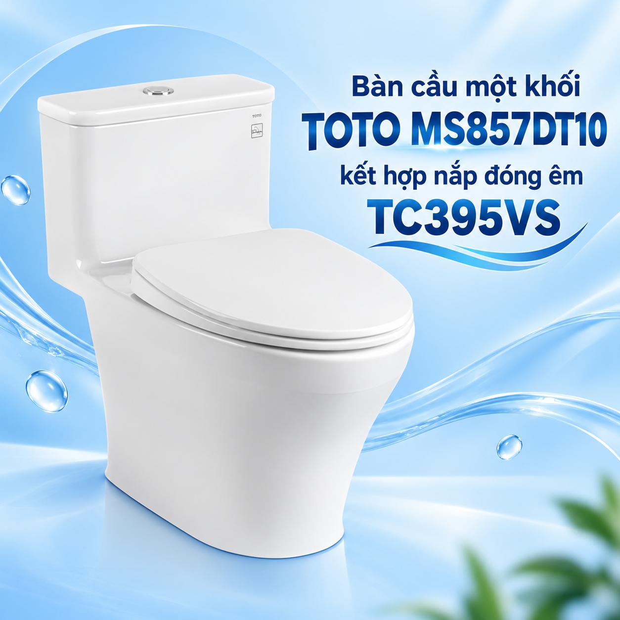 Bàn cầu TOTO MS857DT10 kết hợp nắp đóng êm TC395VS