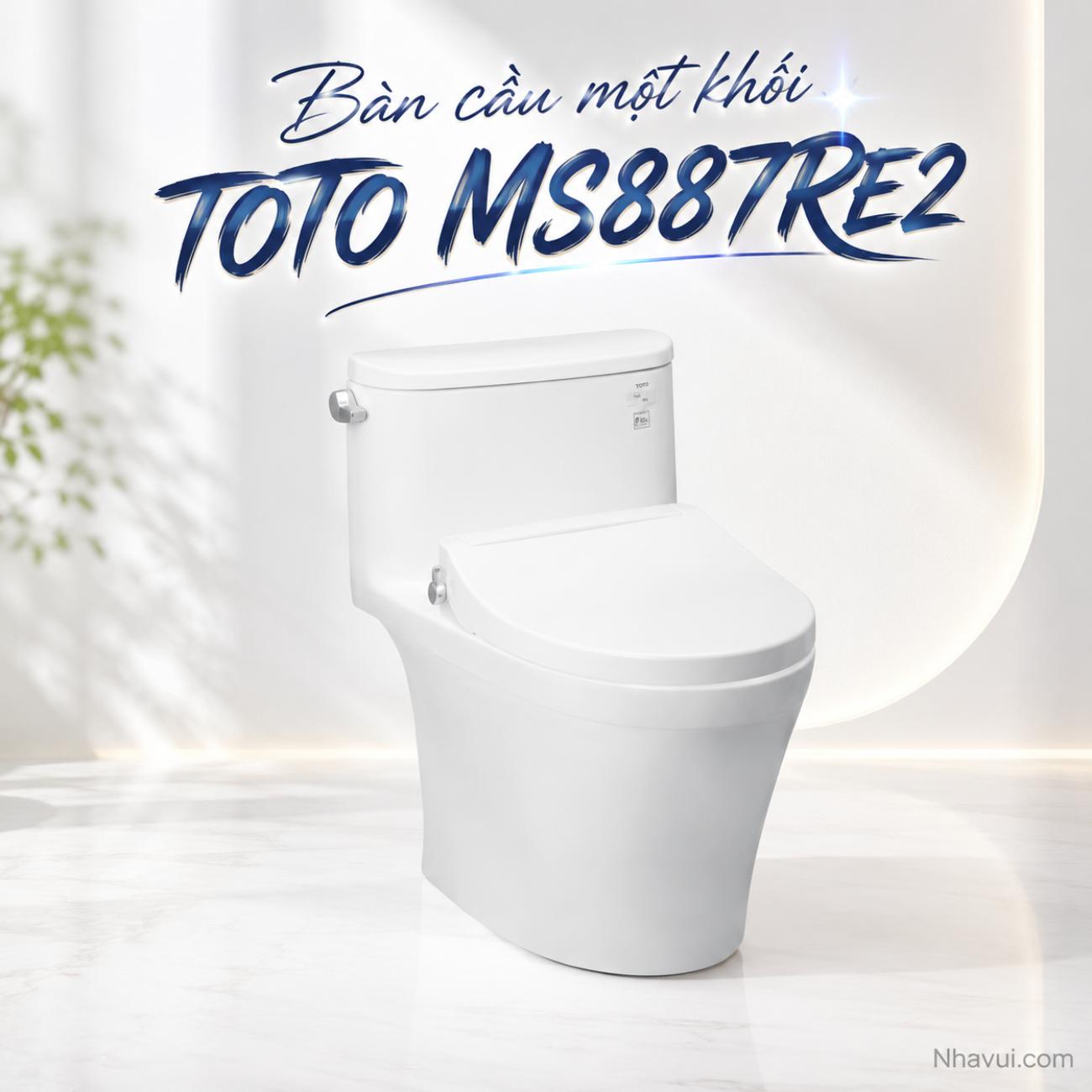 Bàn cầu một khối TOTO MS887RE2 kết hợp nắp rửa cơ ECOWASHER TCW07S