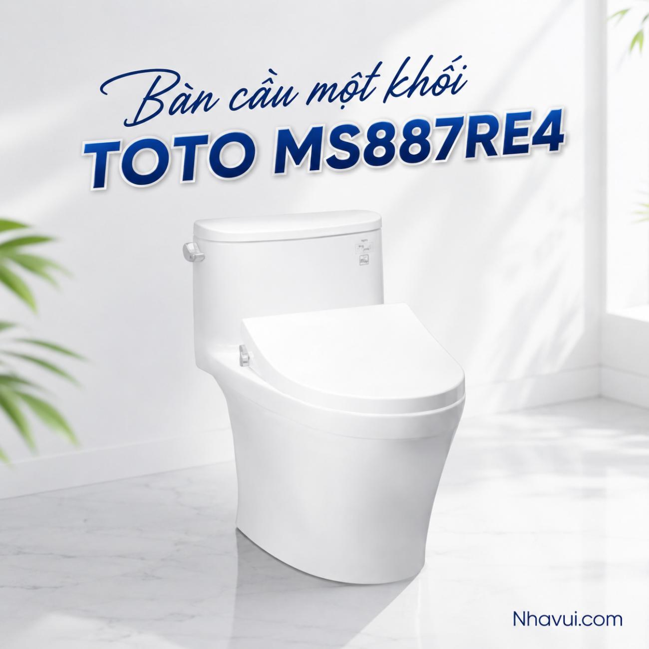 Bàn cầu một khối TOTO MS887RE4 kết hợp nắp rửa cơ ECOWASHER TCW1211A