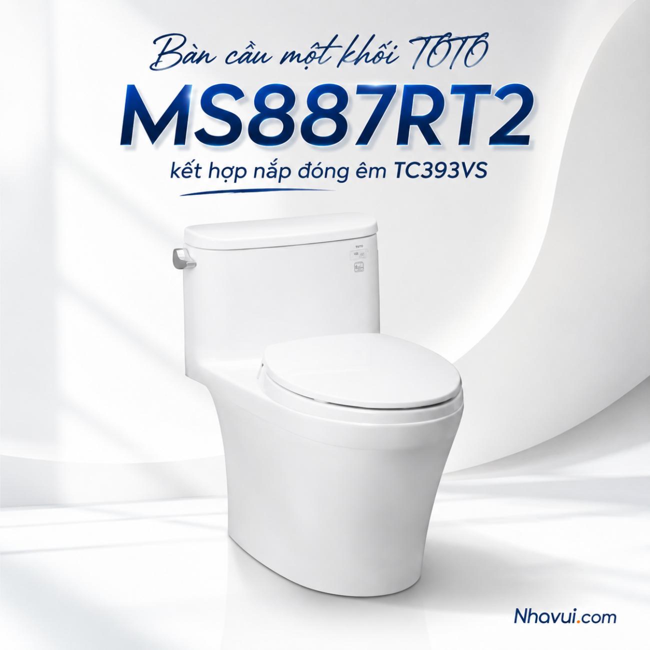Bàn cầu một khối TOTO MS887RT2 kết hợp nắp đóng êm TC393VS