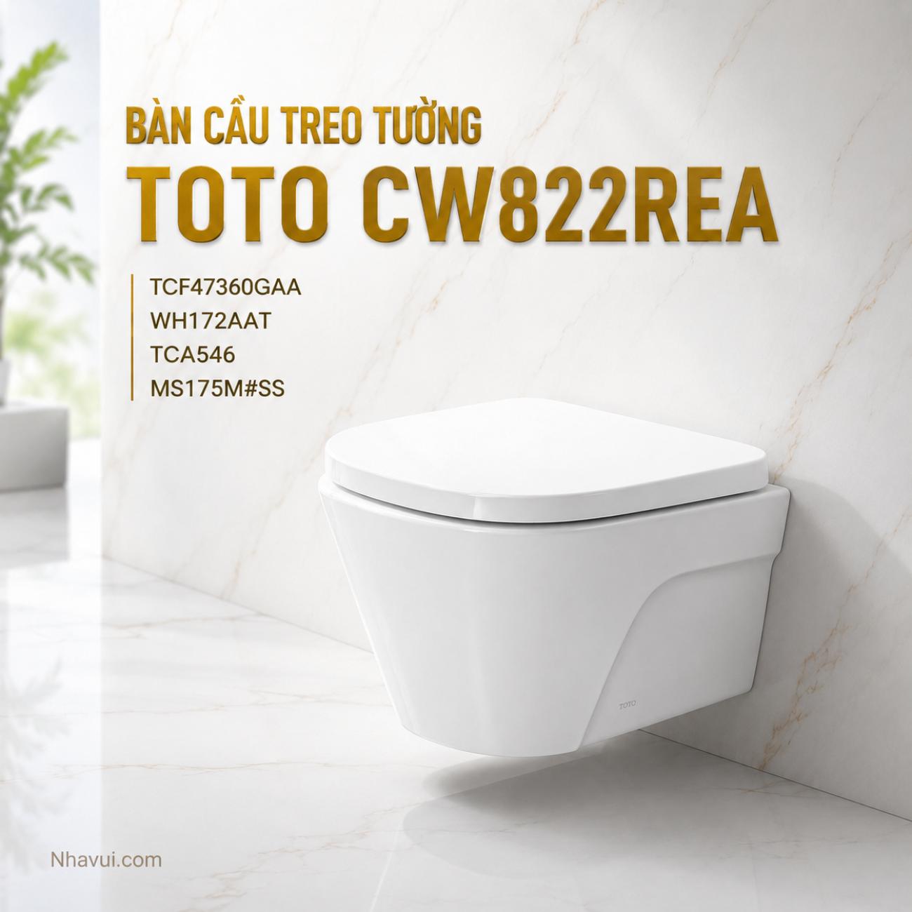 Bàn cầu treo tường kèm nắp rửa điện tử TOTO CW822REA WASHLET dòng S7 TCF47360GAA