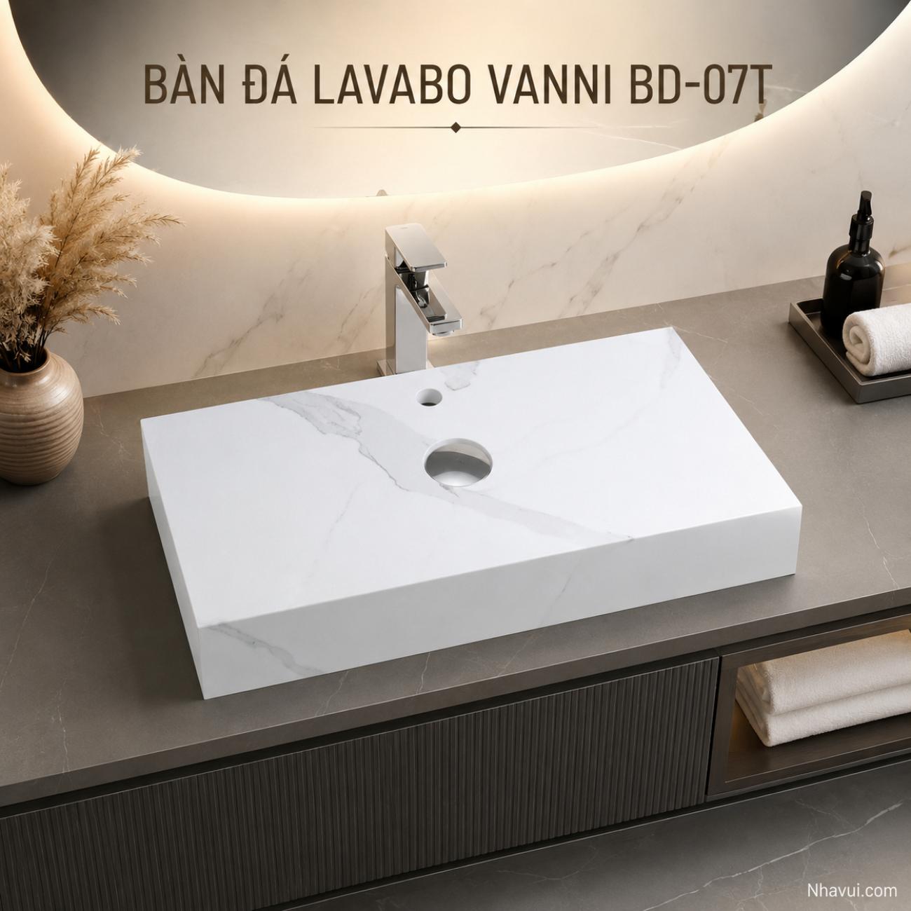 Bàn đá lavabo Vanni BD-07D/BD-07X/BD-07T 700 x 470 x 140mm