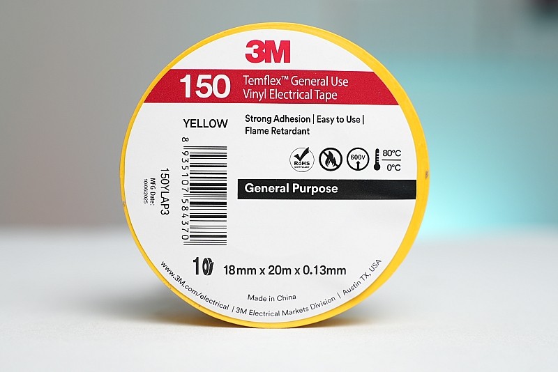 Băng keo điện 3M Temflex 150 màu vàng khổ 18 mm