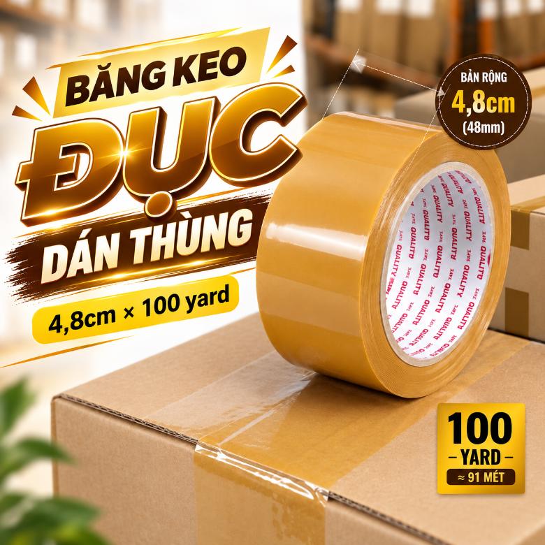 Băng keo đục dán thùng 4,8cm × 100 yard