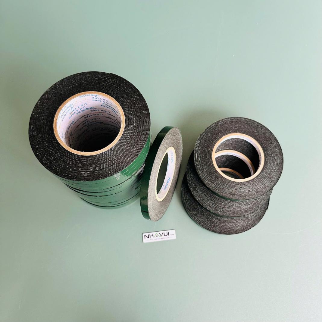 Băng keo xốp 2 mặt màu xanh
