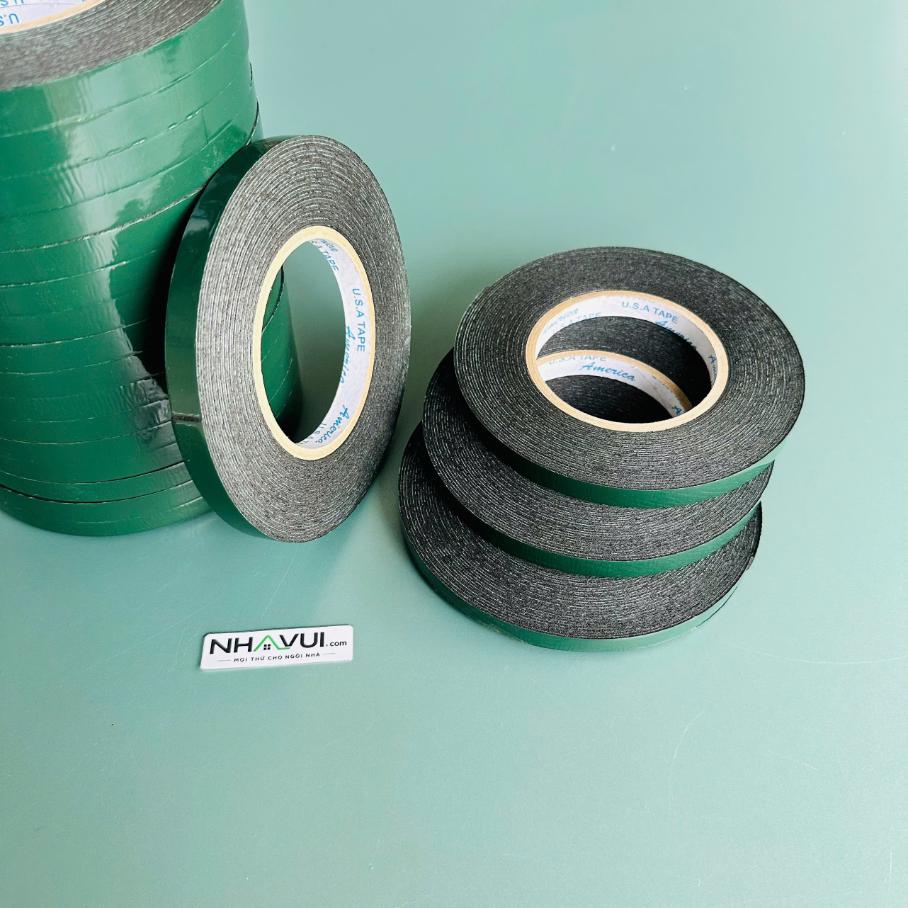 Băng keo xốp 2 mặt màu xanh