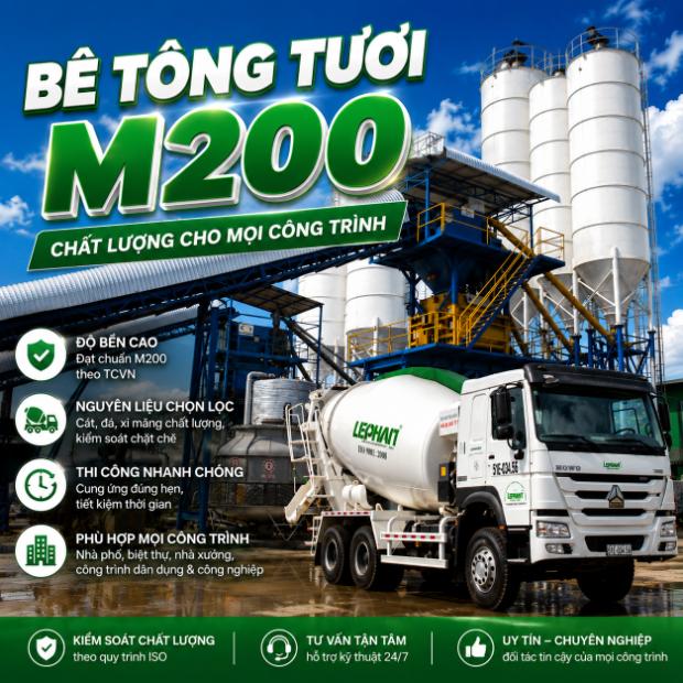 Bê tông tươi M200 Lê Phan