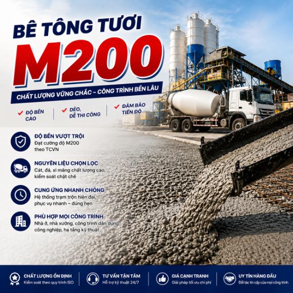 Bê tông tươi M200 Phan Vũ