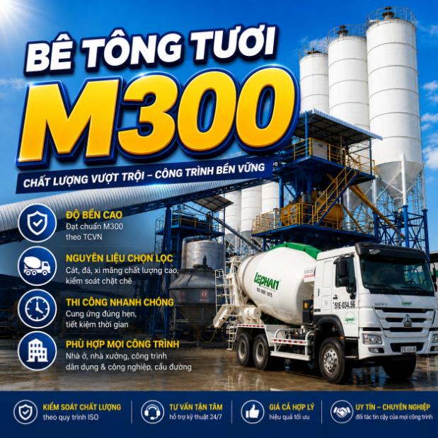Bê tông tươi M300 Phan Vũ