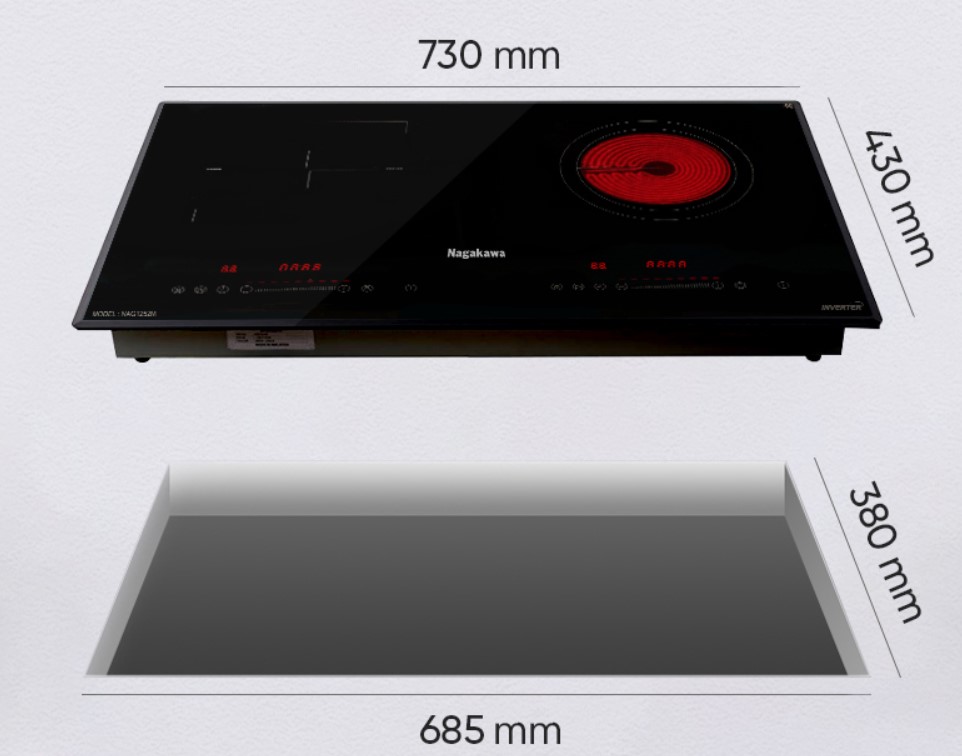 Bếp đôi điện từ hồng ngoại Nagakawa NAG1252M Premium