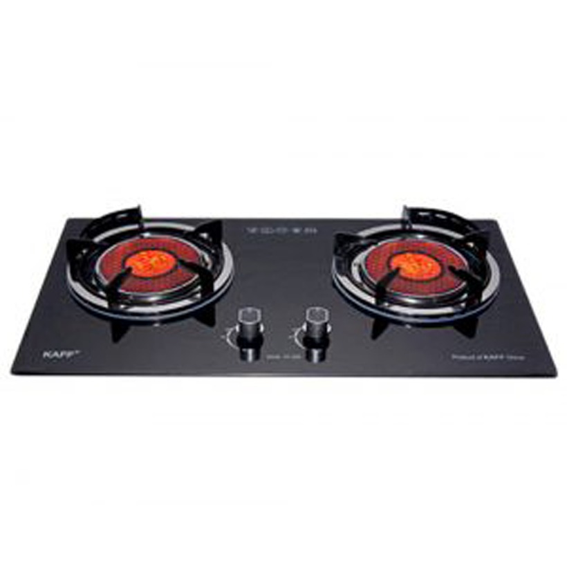 Bếp gas âm Kaff KF-208I 2 lò đầu đốt tổ ong mặt kính 8 mm